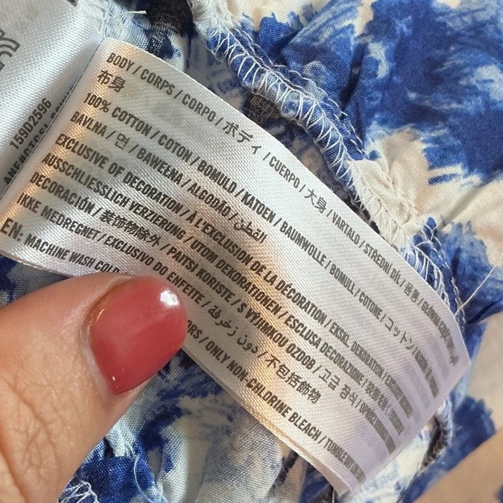 Abercrombie & Fitch Womens Tiered Poplin Maxi Dress S Blue Euro Summer Fall